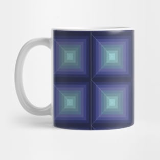 Blue Gradient Squares Pattern Mug